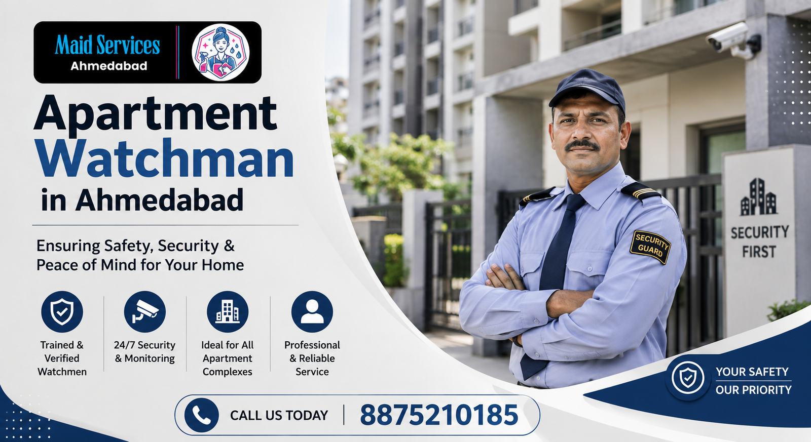 You are currently viewing Apartment Watchman in Ahmedabad- Why Every Residential  Society Needs Professional Security