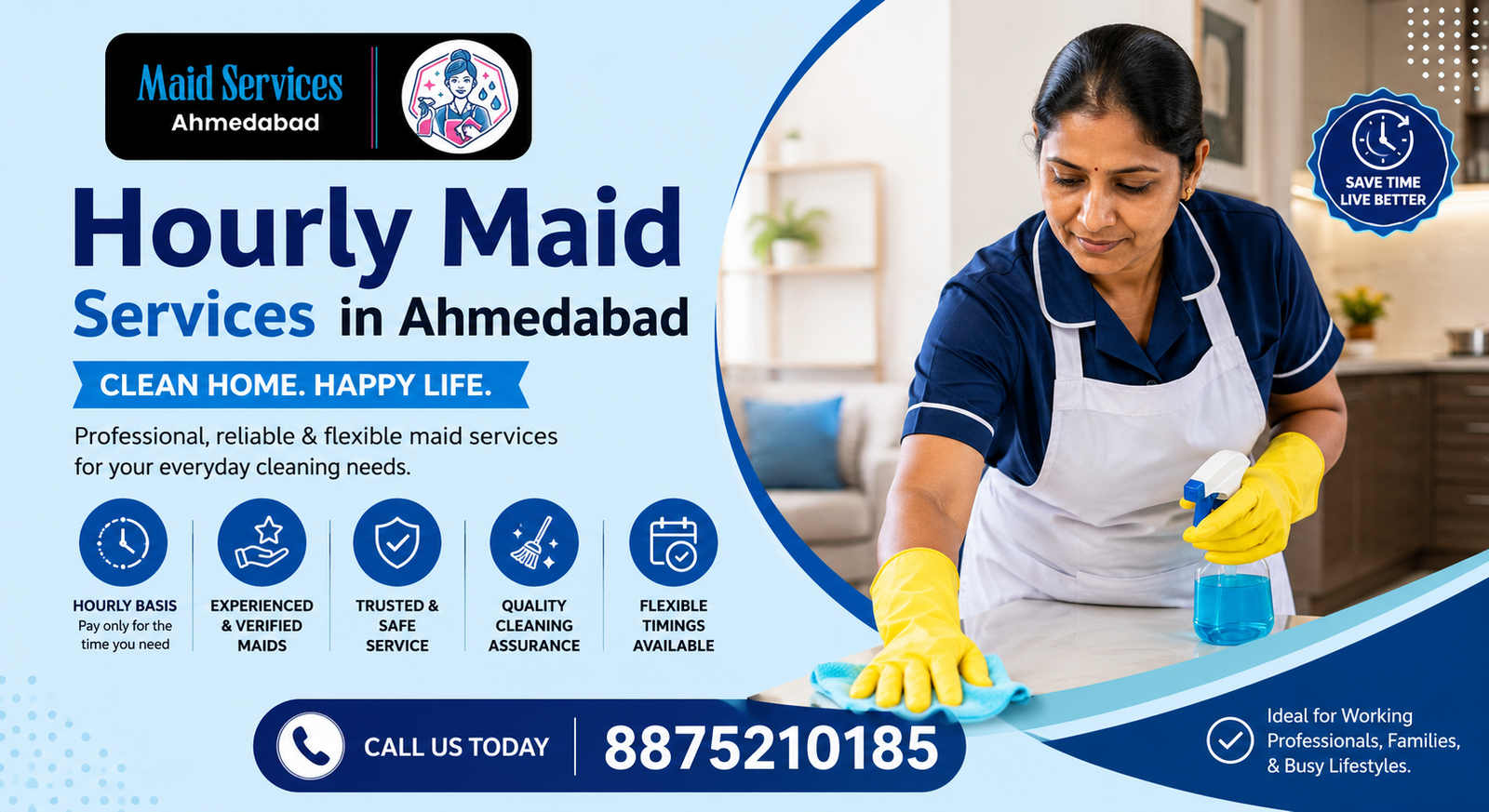 Hourly Maid Service in Ahmedabad – A Smart Choice for Busy Homes 
