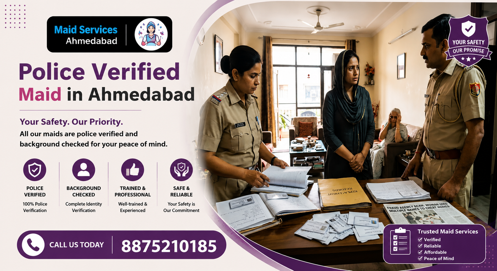 Police Verified Maid in Ahmedabad: Why Hiring a Verified Maid Is the Safest Choice 